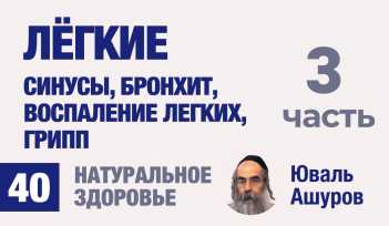 Натуральное здоровье. Видео лекции рав Ашуров. Бронхит, воспаление, грипп. Причины болезней. Раввин Ашуров Юваль